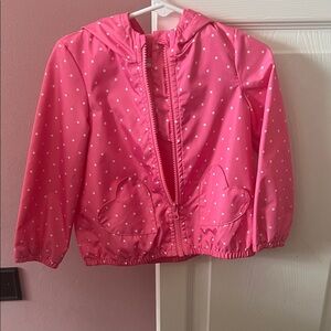 Carter's Pink Polka Dot Raincoat with Heart Pockets